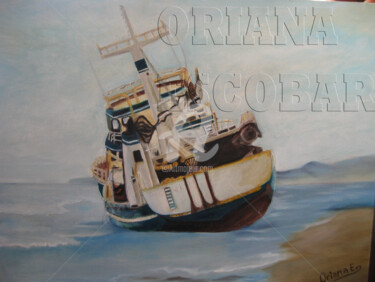 Pintura titulada "Barco" por Sindy Oriana Escobar Luque, Obra de arte original, Oleo