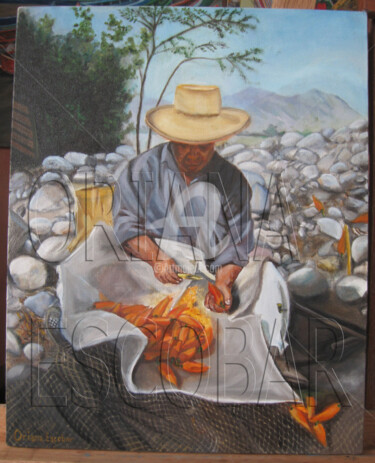 「Labor campesina」というタイトルの絵画 Sindy Oriana Escobar Luqueによって, オリジナルのアートワーク, オイル