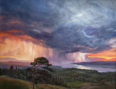 Картина под названием "Энергия Сибирской г…" - Мария Синельникова, Подлинное произведение искусства, Масло