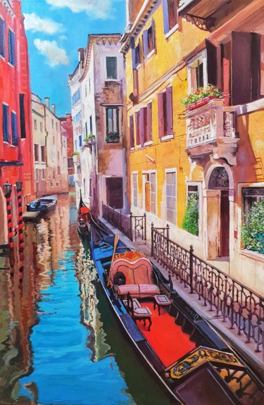 Картина под названием "Солнечный венецианс…" - Мария Синельникова, Подлинное произведение искусства, Масло