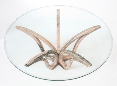 「table basse "LYRE"…」というタイトルのデザイン Nenad Petrovicによって, オリジナルのアートワーク, ガラス