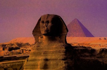 Arte digitale intitolato "sphinx im abendlich…" da Sigrun Neumann (Sineu), Opera d'arte originale