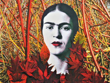 Digital Arts titled "Hommage  an Frida K…" by Sigrun Neumann (Sineu), Original Artwork, Digital Painting