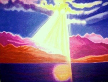 Peinture intitulée "le soleil tombe du…" par Sigrun Neumann (Sineu), Œuvre d'art originale, Acrylique