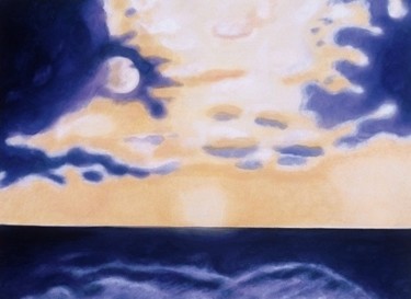 Painting titled "moon light over the…" by Sigrun Neumann (Sineu), Original Artwork, Acrylic