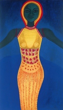 Картина под названием "indonesian blossom…" - Sigrun Neumann (Sineu), Подлинное произведение искусства, Акрил