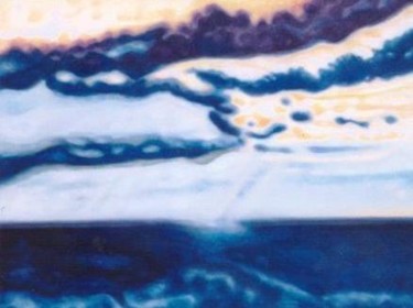 Painting titled "STORM ... sea turns…" by Sigrun Neumann (Sineu), Original Artwork, Oil