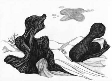 Zeichnungen mit dem Titel "séries Sahara-Algér…" von Sigrun Neumann (Sineu), Original-Kunstwerk, Andere