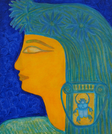 Malerei mit dem Titel "pharaonische Impres…" von Sigrun Neumann (Sineu), Original-Kunstwerk, Acryl