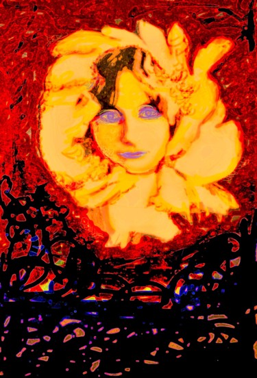 Digitale Kunst getiteld "lichtblume (fleur d…" door Sigrun Neumann (Sineu), Origineel Kunstwerk, Digitaal Schilderwerk