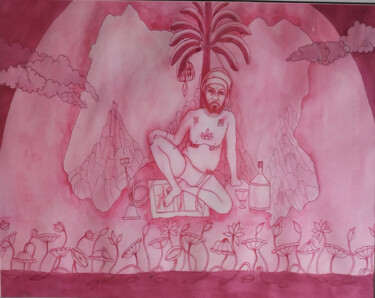Pintura titulada "punjab" por Singh Avtar, Obra de arte original, Acuarela