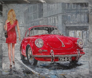 Schilderij getiteld "1965 Porsche 356 c" door Sinisa Saratlic, Origineel Kunstwerk, Acryl