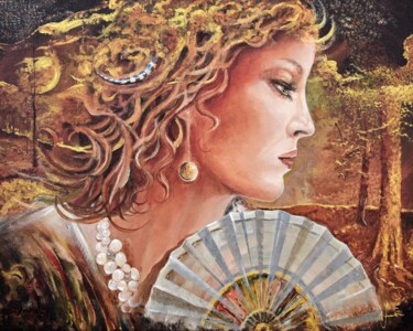 Pittura intitolato "Golden Wood" da Sinisa Saratlic, Opera d'arte originale, Acrilico