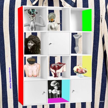 Digitale Kunst mit dem Titel "Alina Szapocznikow" von Sinkié., Original-Kunstwerk, Digitale Collage Auf Plexiglas montiert