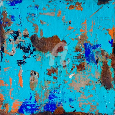 Painting titled "Teal Fantasy I" by Sio Montera, Original Artwork, Acrylic