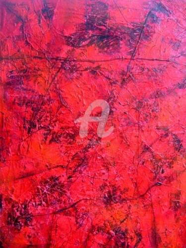 Painting titled "Crimson Rush" by Sio Montera, Original Artwork