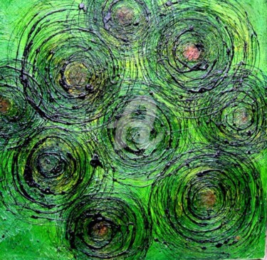 Painting titled "Green Abundance" by Sio Montera, Original Artwork