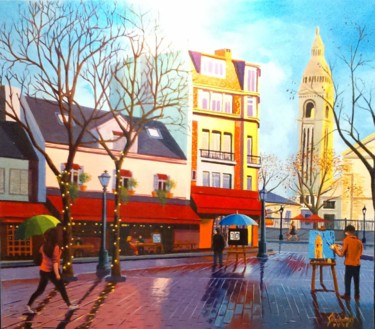 Painting titled "Monthmartre" by Silvio Mendes, Original Artwork, Acrylic