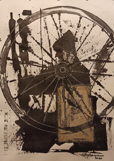 Pittura intitolato "мойра" da Iurii Marushkin, Opera d'arte originale, Acrilico Montato su Cartone