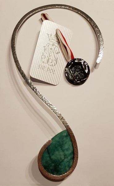 Sir Pol Paris Naszyjnik ze srebra 925 i szmaragdu 204,5 gr Design intitulée "Sir Pol Paris Naszy…" par Sir Pol Paris Bijoux, Œuvre d'art originale, Bijoux