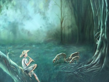 Peinture intitulée "shepherd.jpg" par Siry Heng, Œuvre d'art originale