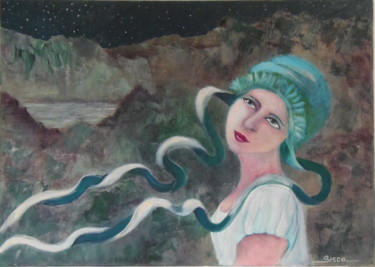 Peinture intitulée "la rêveuse" par Sisca Couleurs, Œuvre d'art originale, Acrylique