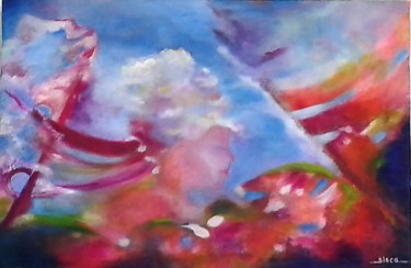 Peinture intitulée "Fille du vent" par Sisca Couleurs, Œuvre d'art originale, Acrylique