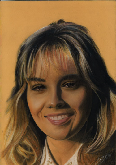 「Sharon Stone.」というタイトルの描画 Siscoによって, オリジナルのアートワーク, パステル