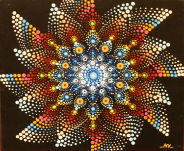 Painting titled "Mandala one" by Sissi.B, Original Artwork, Acrylic Mounted on Wood Stretcher frame