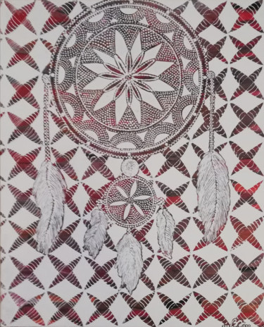 Peinture intitulée "Mandala rêves" par Sissi.B, Œuvre d'art originale, Acrylique Monté sur Châssis en bois