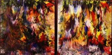 Peinture intitulée "Twin flames" par Sissi.B, Œuvre d'art originale, Acrylique Monté sur Châssis en bois