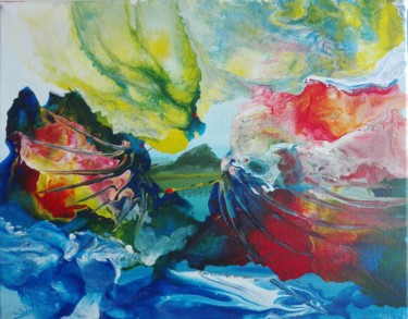 Peinture intitulée "Dragon des mers" par Super Sissi Acrylistic, Œuvre d'art originale, Acrylique
