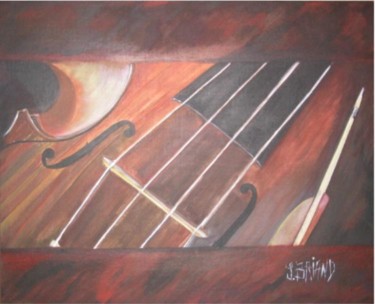Peinture intitulée "Le Violoncelle" par Sylvie Briand, Œuvre d'art originale, Huile