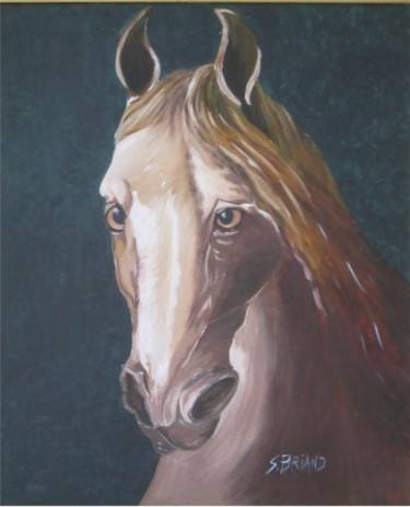 Peinture intitulée "Le Cheval" par Sylvie Briand, Œuvre d'art originale