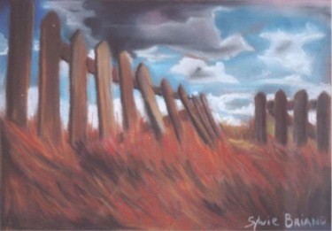 Peinture intitulée "La barrière" par Sylvie Briand, Œuvre d'art originale
