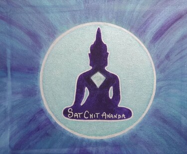 Painting titled "Sat Chit Ananda" by Sista Christ'Elle, Original Artwork, Acrylic Mounted on Wood Stretcher frame