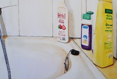 Peinture intitulée "La bañera" par Sito, Œuvre d'art originale, Acrylique Monté sur Châssis en bois