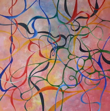 Картина под названием "El espacio-tiempo d…" - Sito, Подлинное произведение искусства, Акрил Установлен на Деревянная рама д…