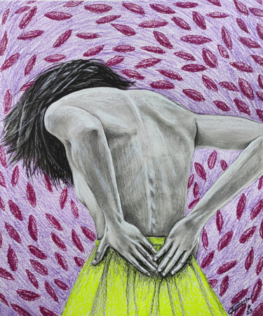 Картина под названием "Тупая боль" - Sitora Brejneva, Подлинное произведение искусства, Пастель