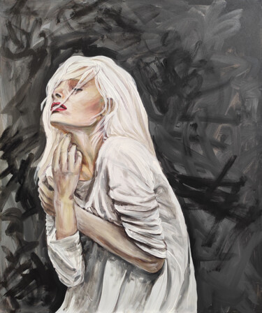 Painting titled "Боль. Где мой голос?" by Sitora Brejneva, Original Artwork, Acrylic
