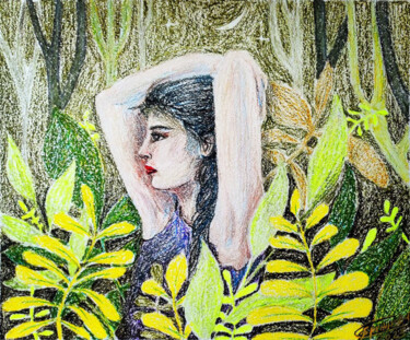 Картина под названием "Пробуждение" - Sitora Brejneva, Подлинное произведение искусства, Пастель