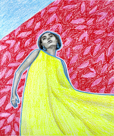 Pintura titulada "И в духе я танцую" por Sitora Brejneva, Obra de arte original, Tiza