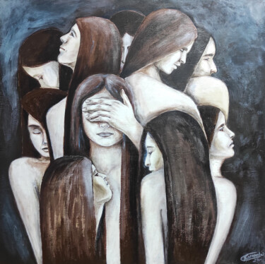 Painting titled "Только не смотри" by Sitora Brejneva, Original Artwork, Oil