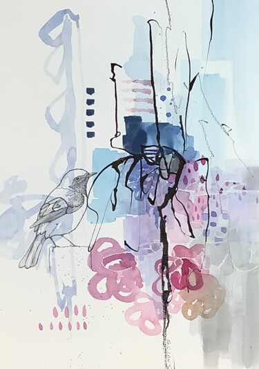 Картина под названием "In the city 2" - Siu Chong Law  羅紹莊, Подлинное произведение искусства, Гелевая ручка