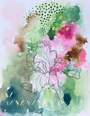 绘画 标题为“Iris 2” 由Siu Chong Law  羅紹莊, 原创艺术品, 水彩