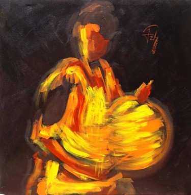 Painting titled "folk drummer" by Siva R, Original Artwork
