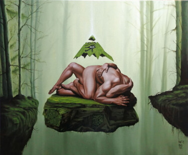 Peinture intitulée "à l'aube de l'éléva…" par Christophe Sivet, Œuvre d'art originale, Huile Monté sur Châssis en bois