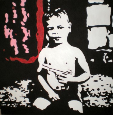 Peinture intitulée "Innocence ou violen…" par Sixbands, Œuvre d'art originale, Huile