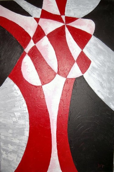 Peinture intitulée "Red buste" par Sixbands, Œuvre d'art originale, Huile