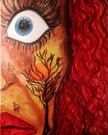 Painting titled "Scandalous" by Francesca Raia (Kikka Raia), Original Artwork, Watercolor